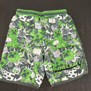 Minecraft Kids Swim Trunks - Green and Gray